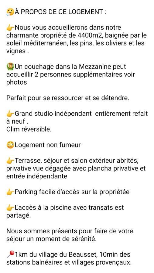 Logement La Belle Provence Le Beausset Exteriör bild